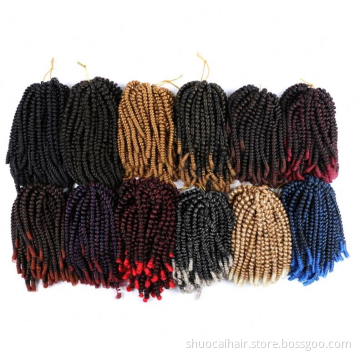 8'' Synthetic Braiding Bomb Passion Twists Bob Spring Twist Crochet Braids Hair Jamaica Bounce For Women jumbo braiding